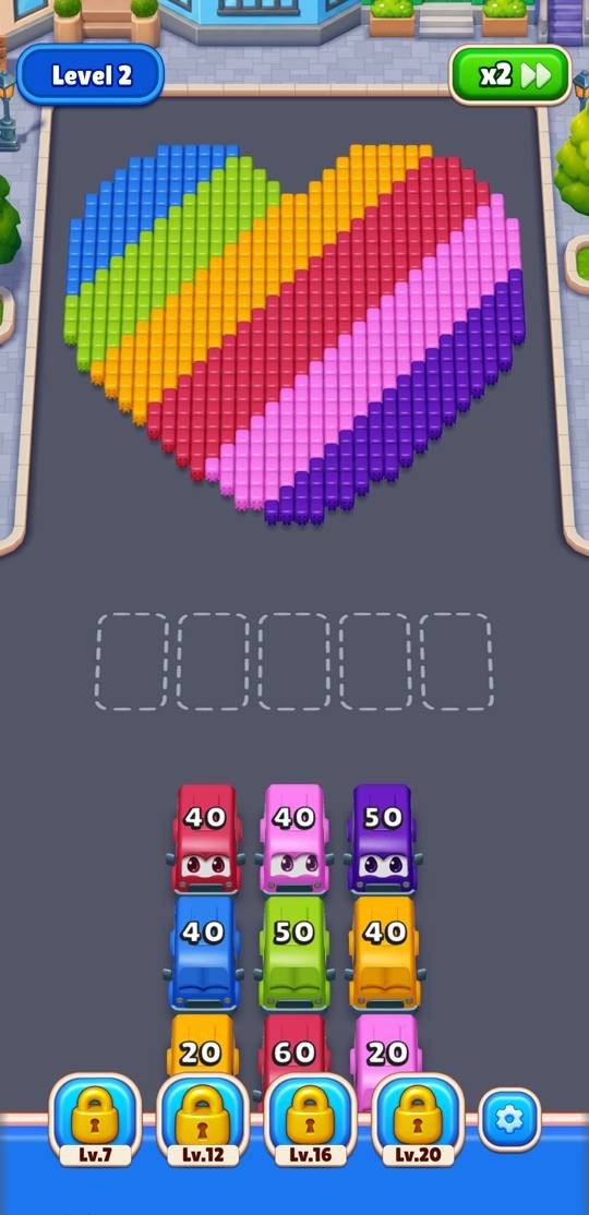 虹色のハート。帯の色がそのまま乗客の色